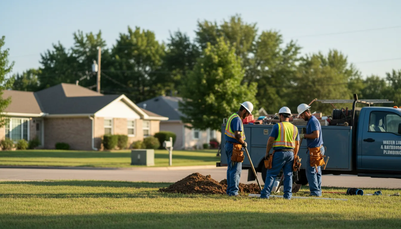 Residential water line and bathroom plumbing service in Baldwin City, KS